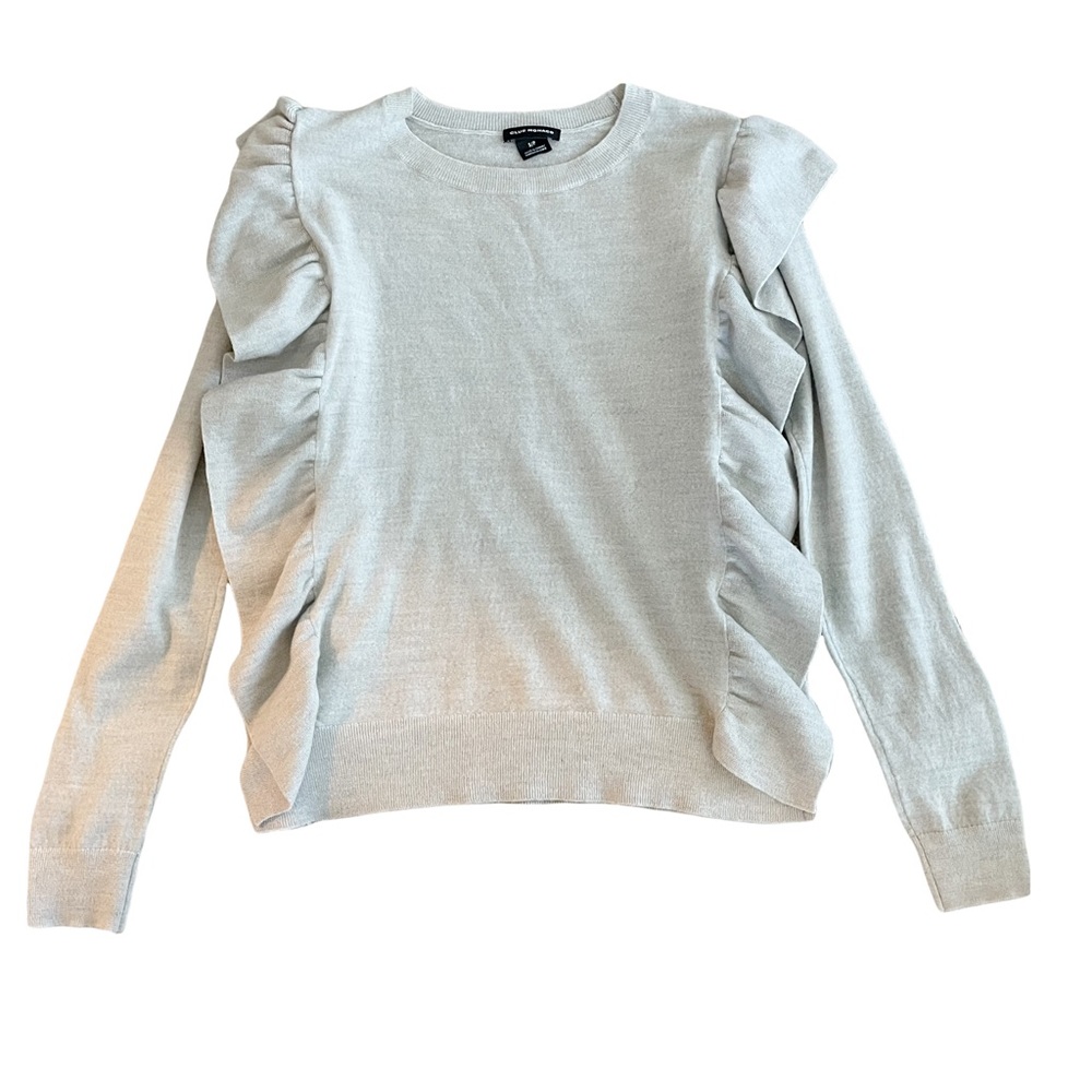 Club Monaco light grey pull over wool sweater petite - Picture 4 of 5